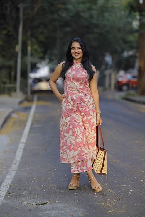 Women's Cotton Kurta Set for Women | A-Line Kurta with Pant
